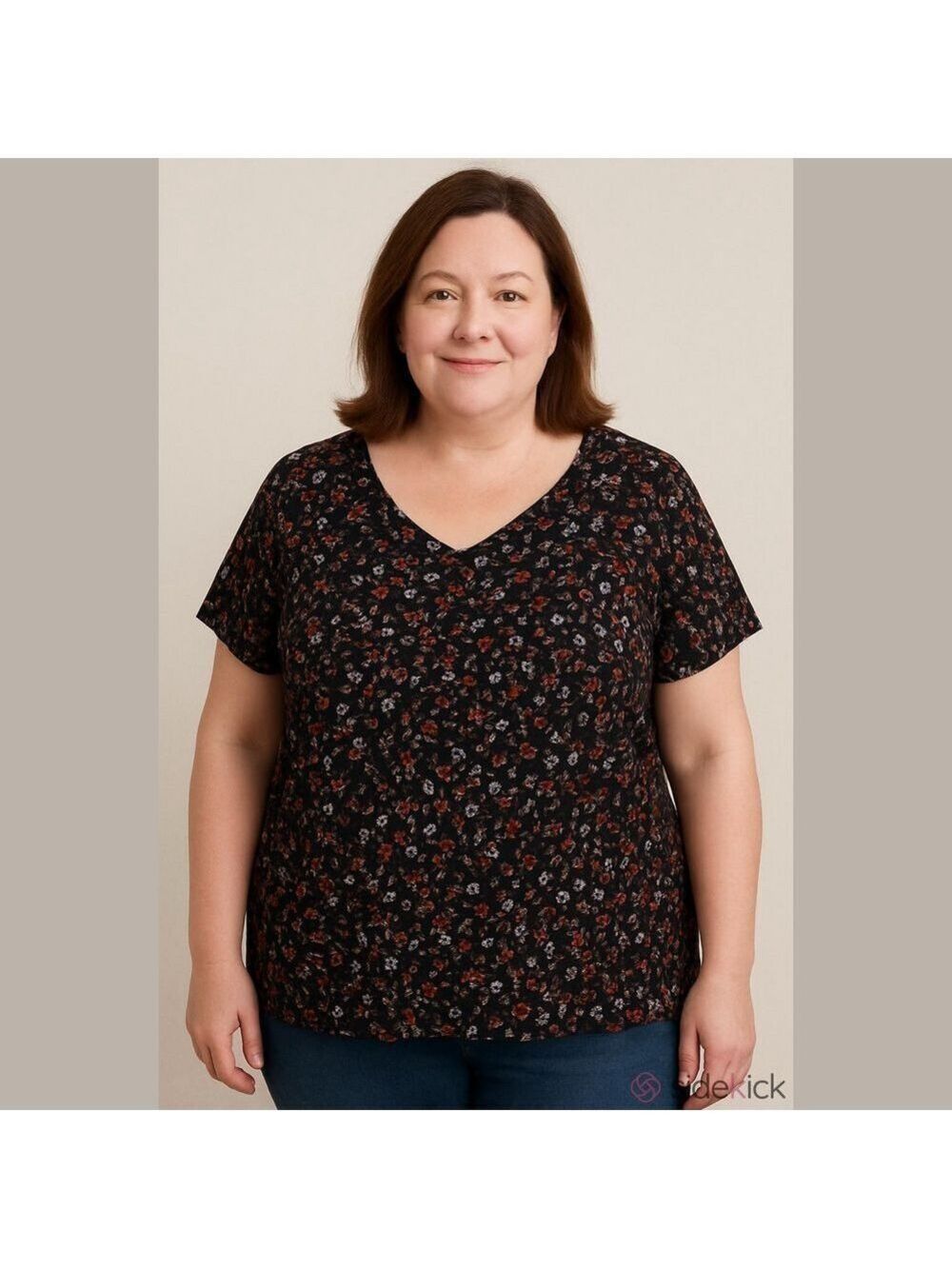 Michel studio collection floral modern tee viscose 3X